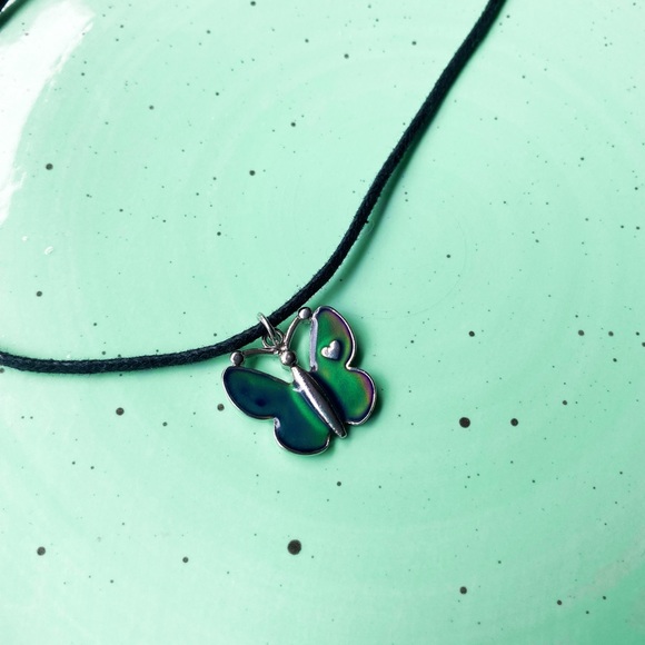 Dainty Rope Butterfly Mood Necklace - Picture 3 of 6